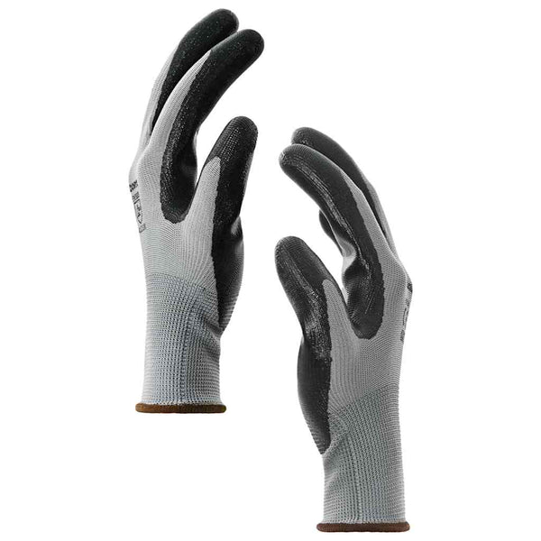 Arbeitshandschuhe Grau/Schwarz, Größe 8 (M), 12er-Pack