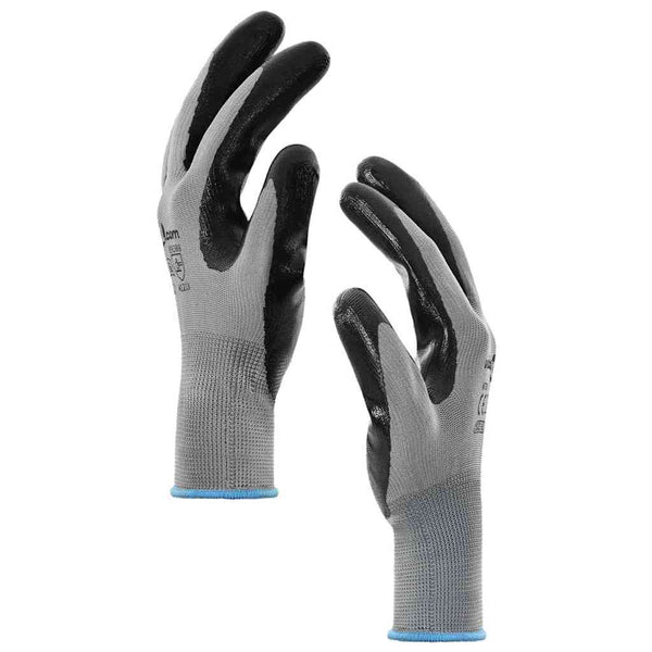 Arbeitshandschuhe Grau/Schwarz, Größe 9 (L), 12er-Pack