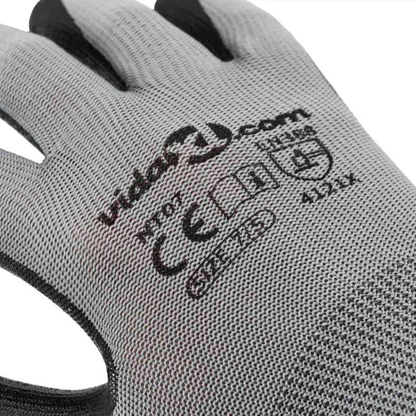 Arbeitshandschuhe Grau/Schwarz XL (12 Stück)