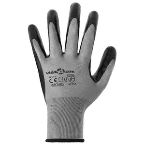 Arbeitshandschuhe Grau/Schwarz XL (24 Stück)