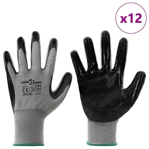 Arbeitshandschuhe Grau/Schwarz XXL (12er-Pack)