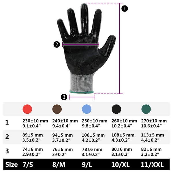 Arbeitshandschuhe Grau/Schwarz XXL (24 Stück)