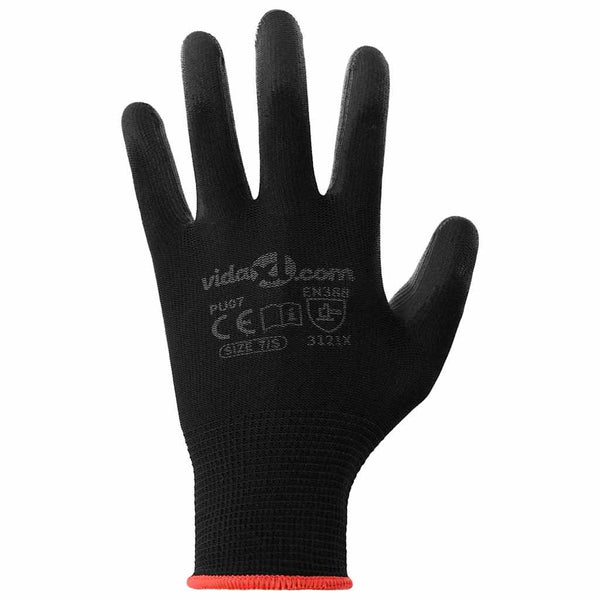 Arbeitshandschuhe 12er Pack Schwarz Größe 7 / S