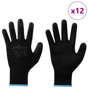 Arbeitshandschuhe Schwarz 9/L, 12er Pack