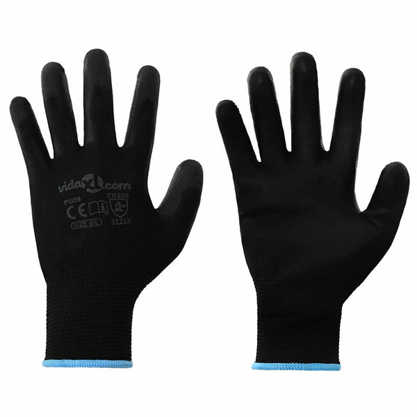 Arbeitshandschuhe Schwarz, Größe 9, 24er-Pack