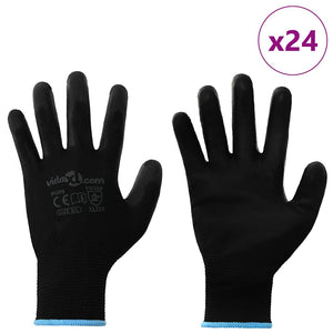 Arbeitshandschuhe Schwarz, Größe 9, 24er-Pack