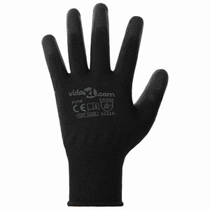 Arbeitshandschuhe Schwarz XL 12er-Pack