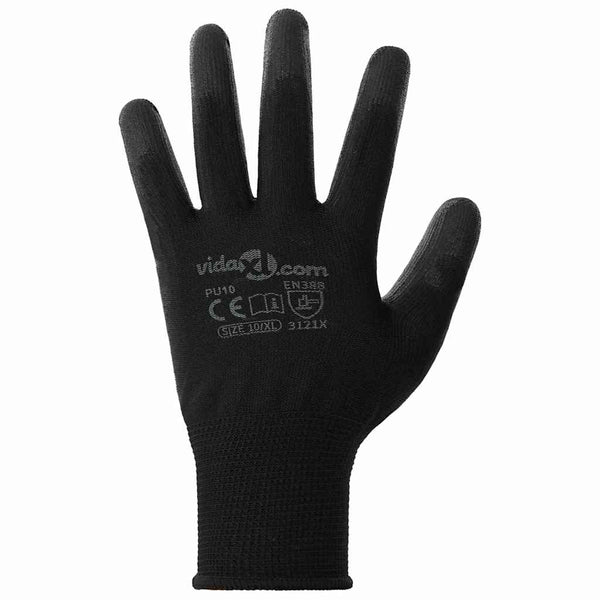Arbeitshandschuhe Schwarz XL, 24 Stück
