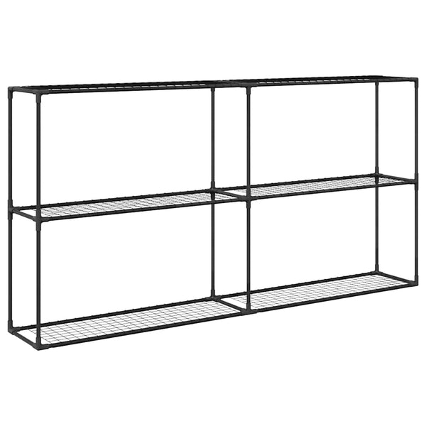 vidaXL Support à plantes à 3 niveaux noir 200 x 32 x 104 cm acier