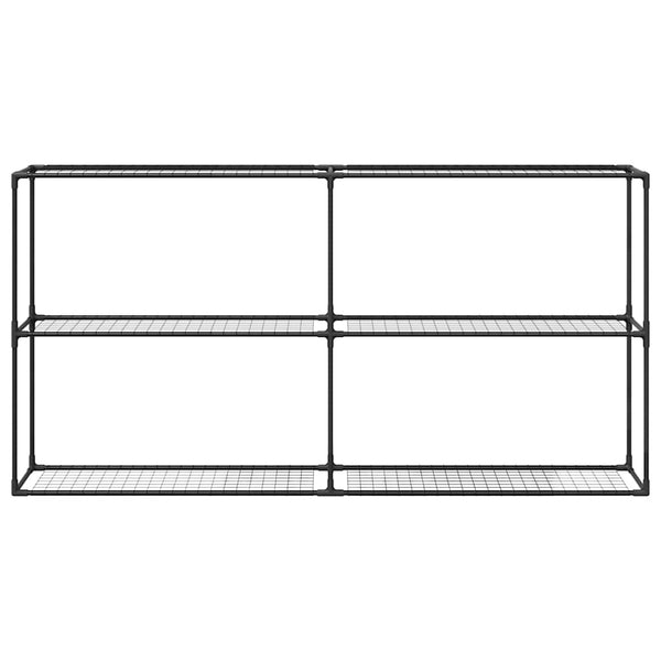 vidaXL Support à plantes à 3 niveaux noir 200 x 32 x 104 cm acier
