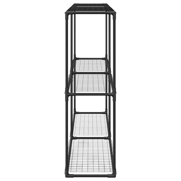 vidaXL Support à plantes à 3 niveaux noir 200 x 32 x 104 cm acier