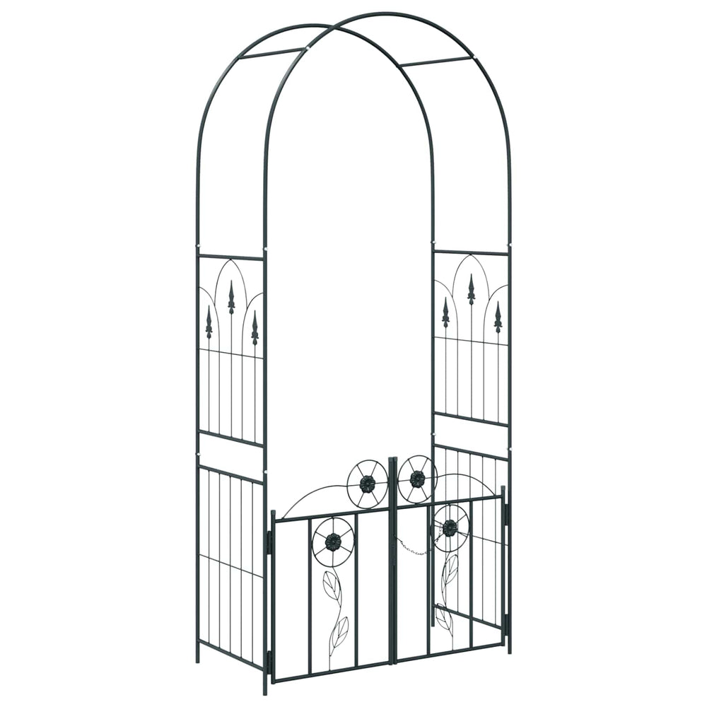 vidaXL Arche de jardin avec portillon Noir 102 x 50 x 218 cm