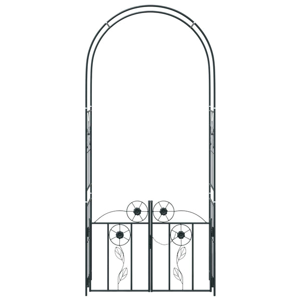 Gartenbogen mit Tor Schwarz 218cm