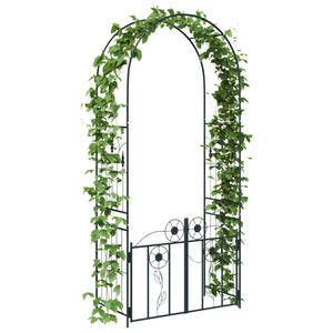 Gartenbogen mit Tor Schwarz 218cm