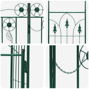 Grüner Gartenbogen mit Tor 102x50x218cm
