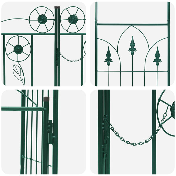 Grüner Gartenbogen mit Tor 102x50x218cm