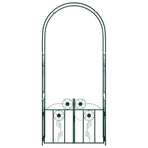 Grüner Gartenbogen mit Tor 102x50x218cm