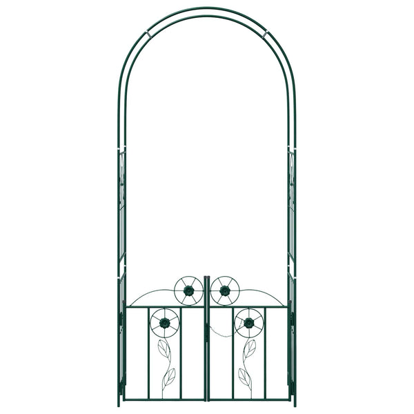 Grüner Gartenbogen mit Tor 102x50x218cm