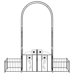 Gartenbogen mit Tor Schwarz 218cm
