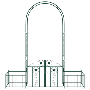 Grüner Gartenbogen mit Tor 218cm