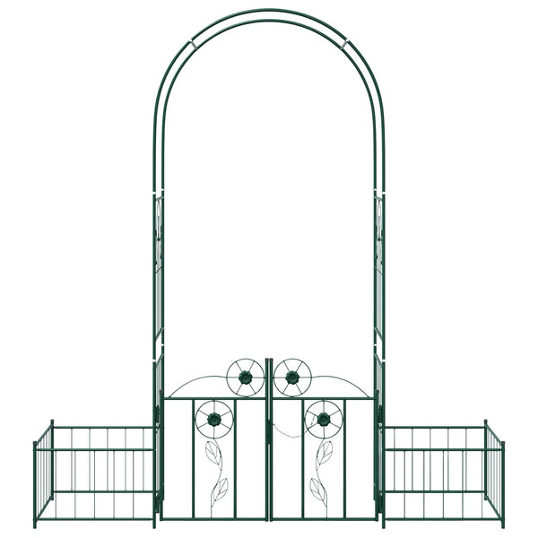 Grüner Gartenbogen mit Tor 218cm
