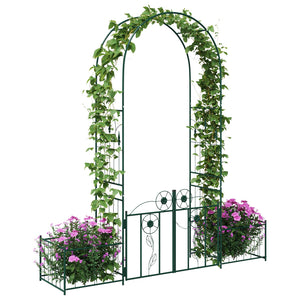 Grüner Gartenbogen mit Tor 218cm