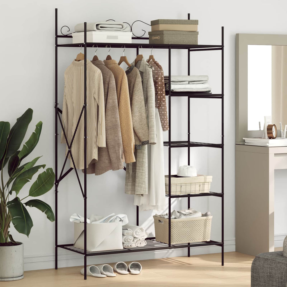 Offener Kleiderschrank Schwarz Stahl 104,5cm