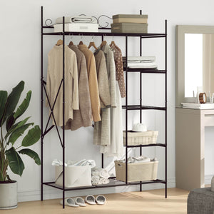 Offener Kleiderschrank Schwarz Stahl 104,5cm