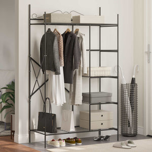 Offener Kleiderschrank Schwarz Stahl 104,5cm