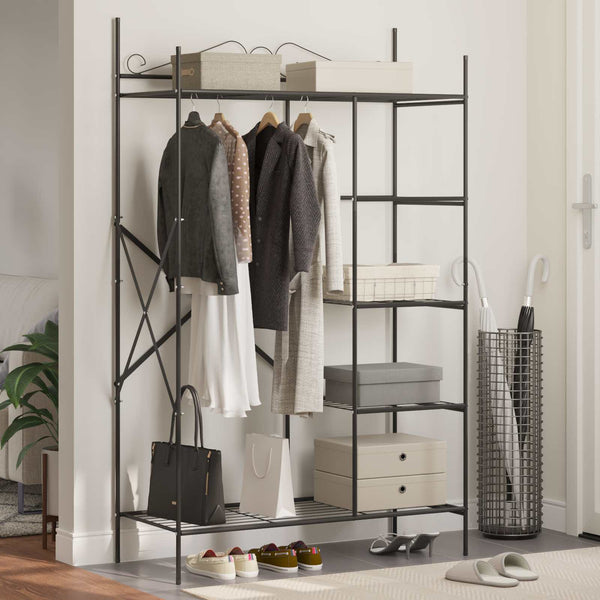 Offener Kleiderschrank Schwarz Stahl 104,5cm