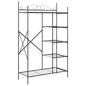 Offener Kleiderschrank Schwarz Stahl 104,5cm
