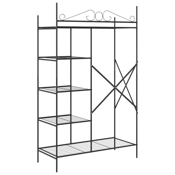 Offener Kleiderschrank Schwarz Stahl 104,5cm