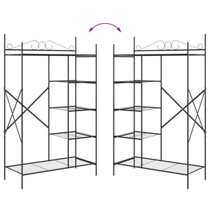 Offener Kleiderschrank Schwarz Stahl 104,5cm