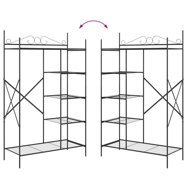 Offener Kleiderschrank Schwarz Stahl 104,5cm