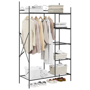 Offener Kleiderschrank Schwarz Stahl 104,5cm