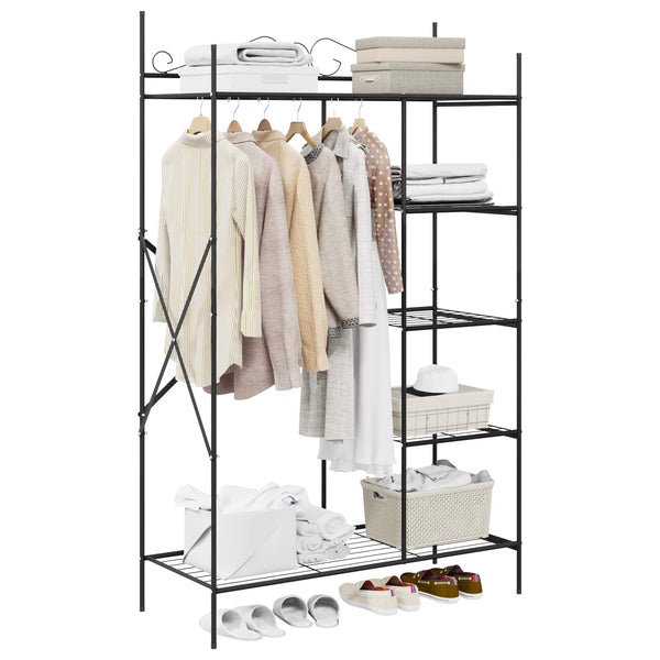 Offener Kleiderschrank Schwarz Stahl 104,5cm