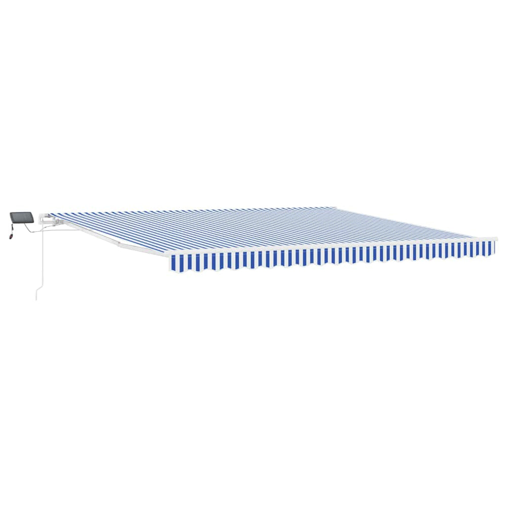 Einziehbare Markise Blau und Weiß 450 x 300 cm