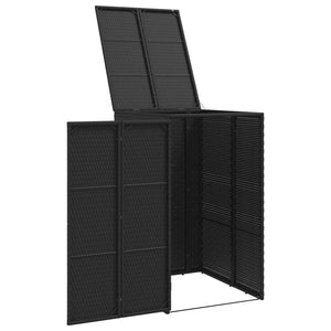 Schwarze Mülltonnenbox aus Polyethylen
