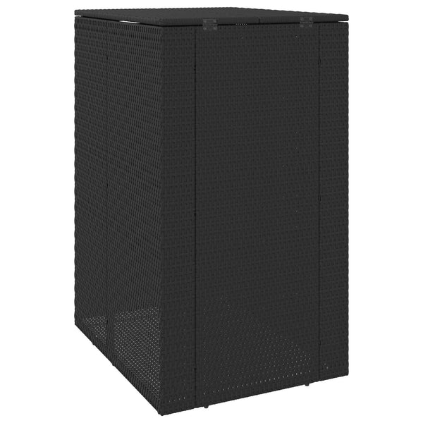 Schwarze Mülltonnenbox aus Polyethylen