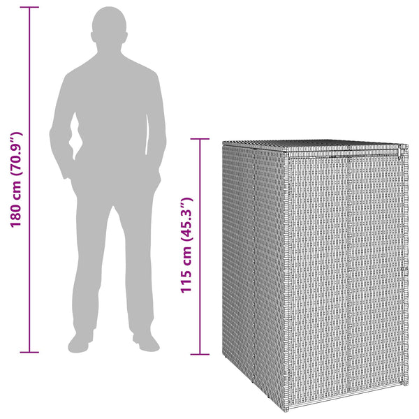 Schwarze Mülltonnenbox aus Polyethylen