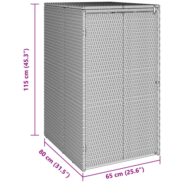 Schwarze Mülltonnenbox aus Polyethylen