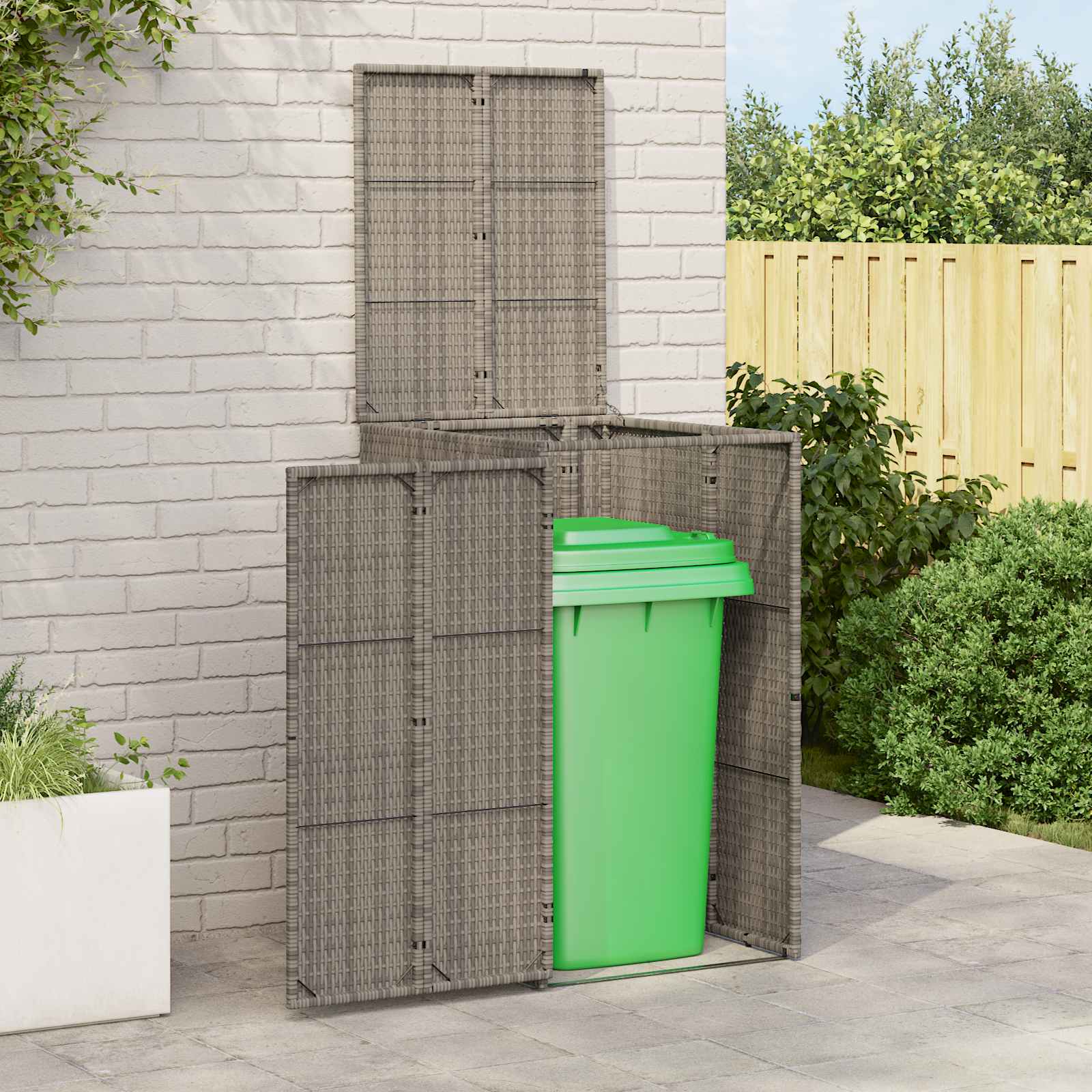 Mülltonnenbox Grau Polyethylen 65x80x115 cm