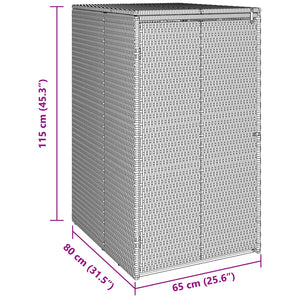 Mülltonnenbox Grau Polyethylen 65x80x115 cm