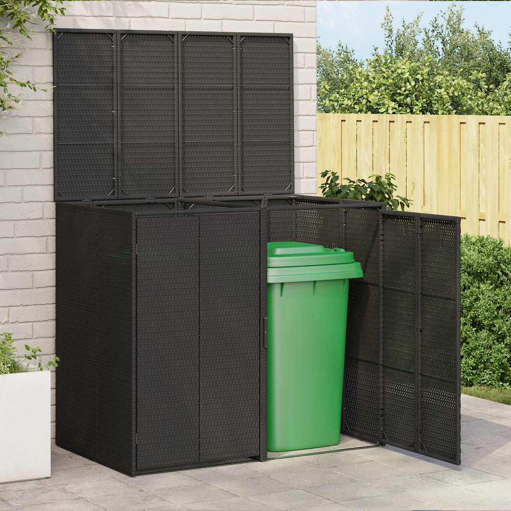 Mülltonnenbox Schwarz 2er-Set Polyethylen