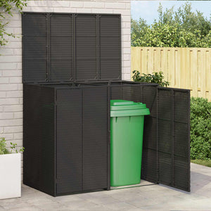 Mülltonnenbox Schwarz 2er-Set Polyethylen