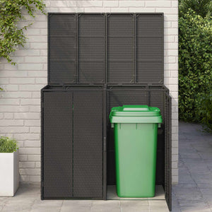Mülltonnenbox Schwarz 2er-Set Polyethylen