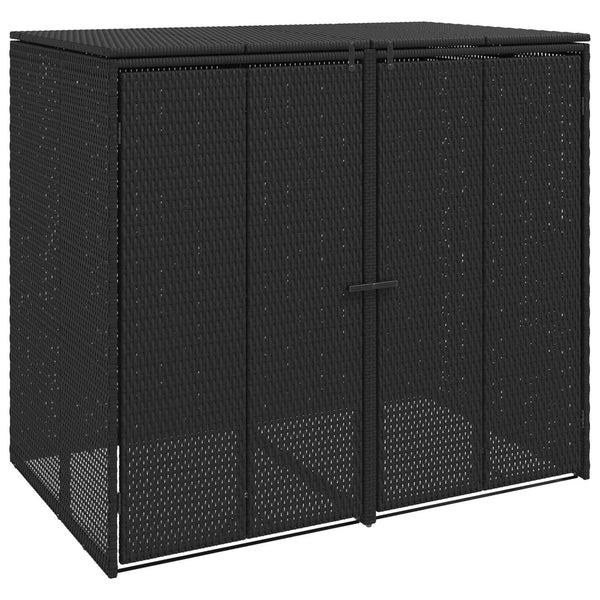 Mülltonnenbox Schwarz 2er-Set Polyethylen