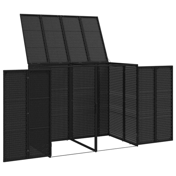 Mülltonnenbox Schwarz 2er-Set Polyethylen