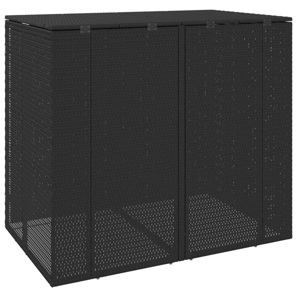 Mülltonnenbox Schwarz 2er-Set Polyethylen