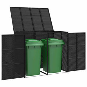 Mülltonnenbox Schwarz 2er-Set Polyethylen
